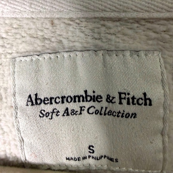 Abercrombie & Fitch Gray Cropped Sweatshirt Santa Monica California Preppy Sz S - Picture 5 of 6